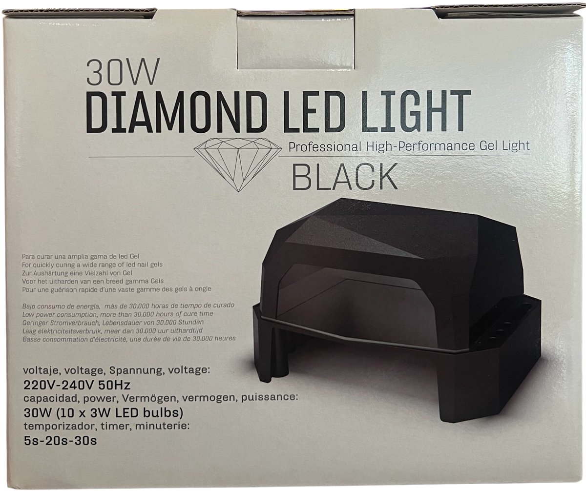 Diamond Led Light Black Professional High-Performance Gel Light 30 Watt ( 5 Sec. - 20 Sec. - 30 Sec.)
