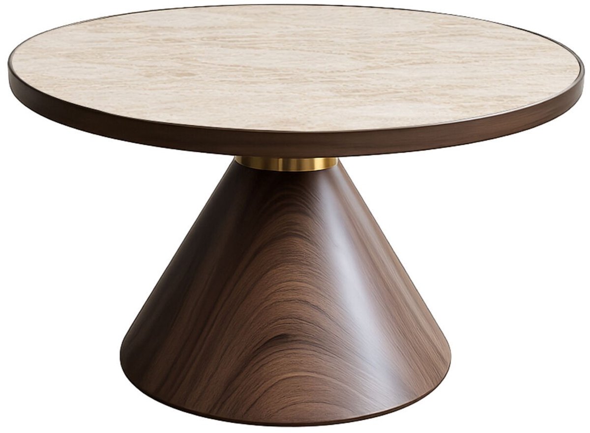 Salontafel Cono Travertino Ø70cm walnoot Kare Design