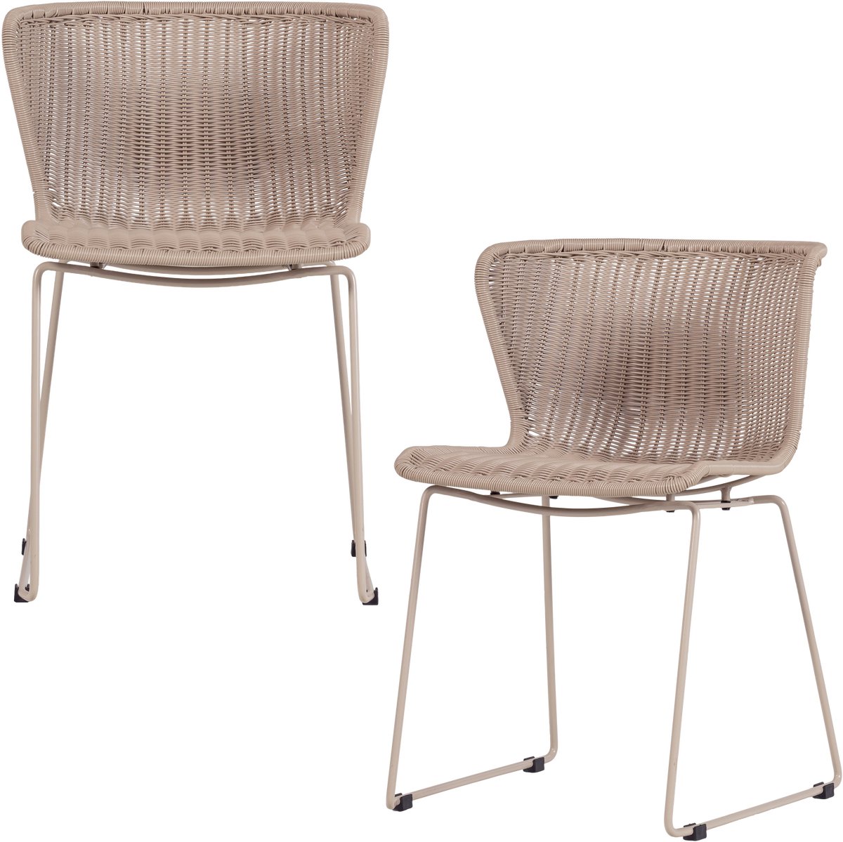WOOOD Wings Tuinstoelen - Zand - Kunststof - 78x55x54 - Set van 2