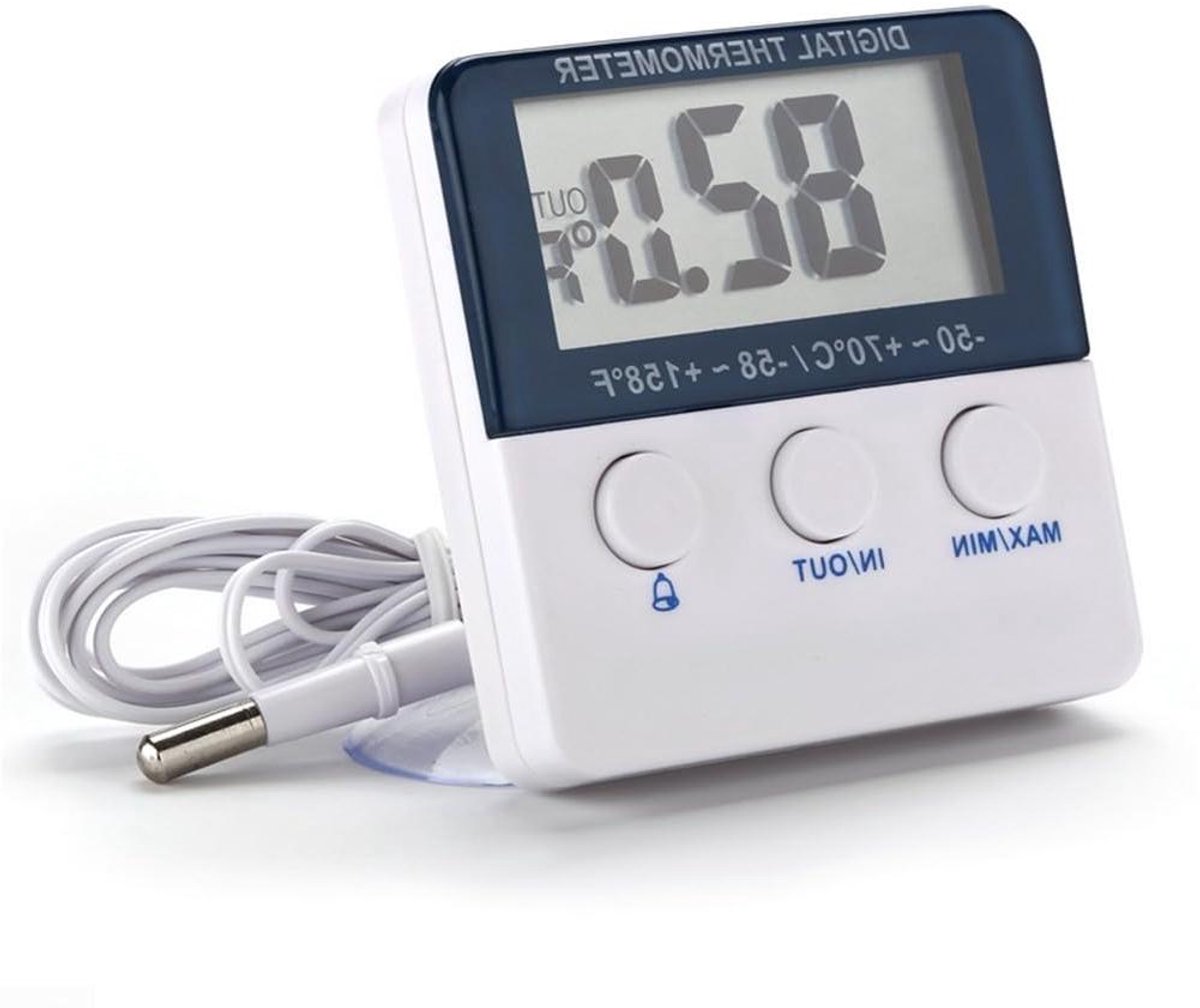 Digitale Koelkast Thermometer - Vriezer Thermometer Alarm - Voedsel Veilig Houden - Met Monitor Alarm