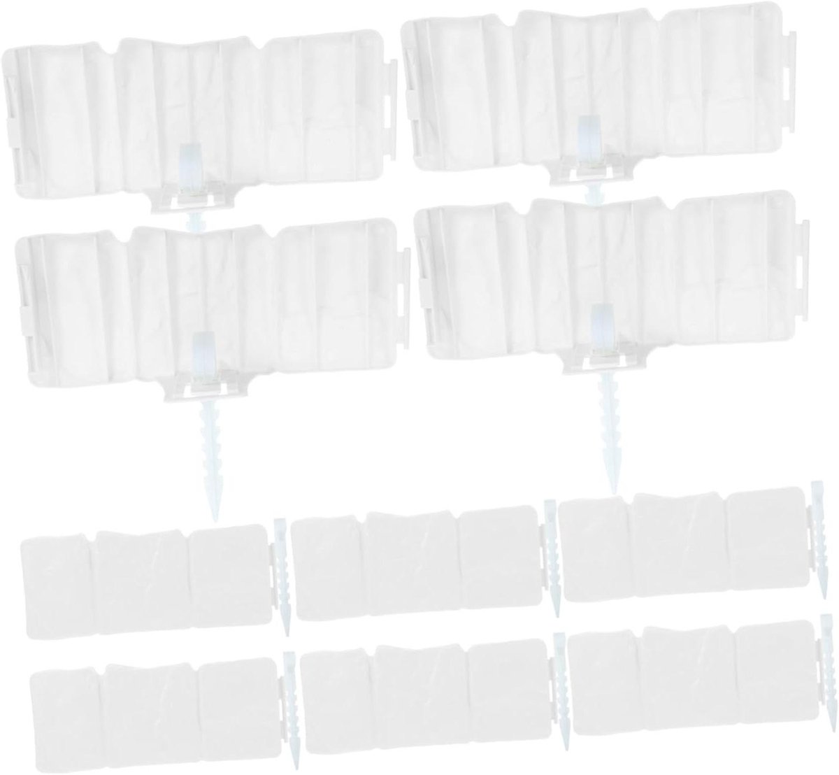 Tuinafsluiting Set - Tuinrand Begrenzing - Tuin Decoratie - Imitatie Steen - 24.5 cm per stuk - Wit