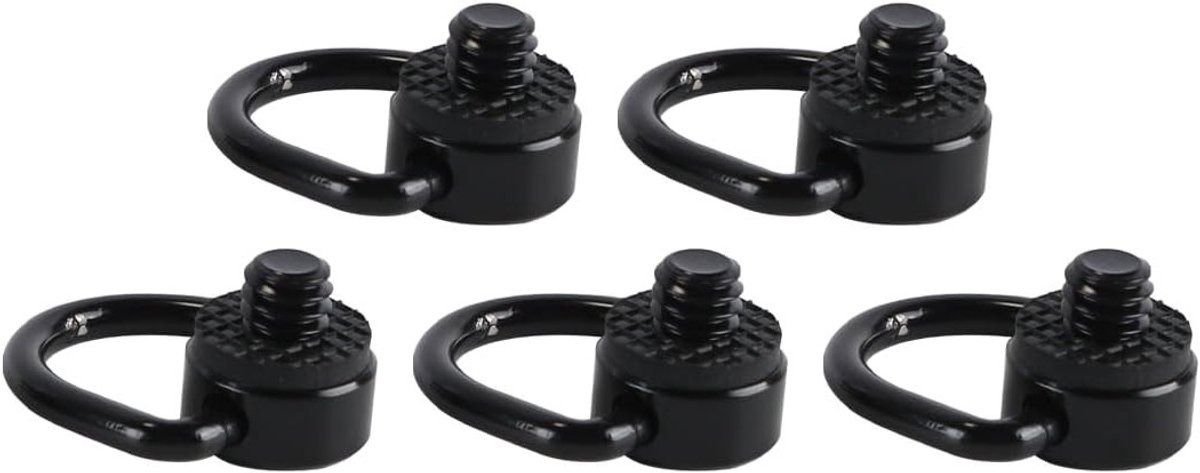 5-delige Camera D-Ring Schroef met Scharnierbevestiging voor Statief en DSLR Camera's - Snelle Bevestiging en Wristband Mount