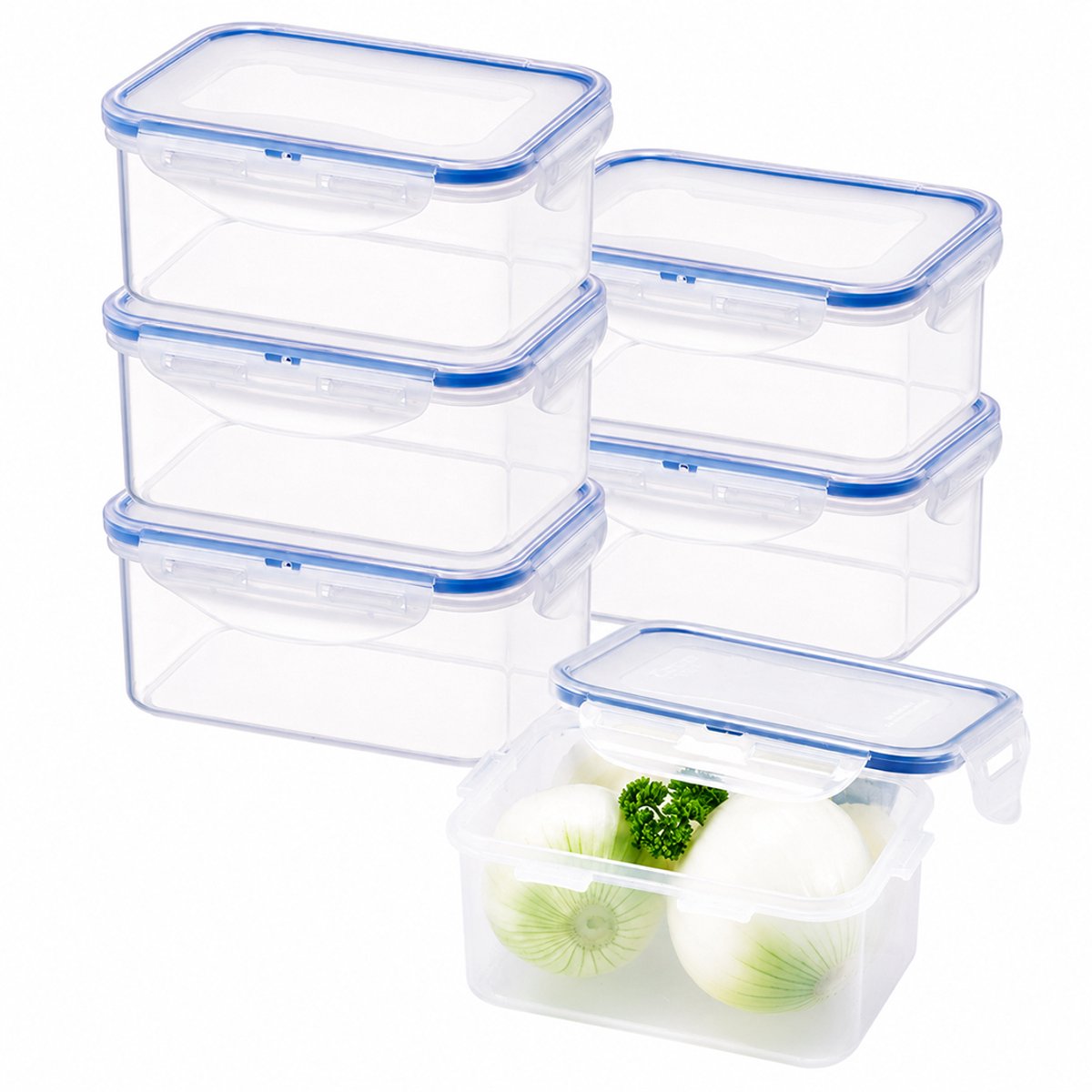 Lock&Lock Diepvriesbakjes - Meal prep bakjes - Vershoudbakjes - 600 ml - Set 6 stuks - 100% Lekvrij - BPA vrij - PFAS vrij - Magnetron bakjes met deksel - Diepvriesdozen - Bewaarbakjes - Vershouddoos - Transparant — afbeelding 1