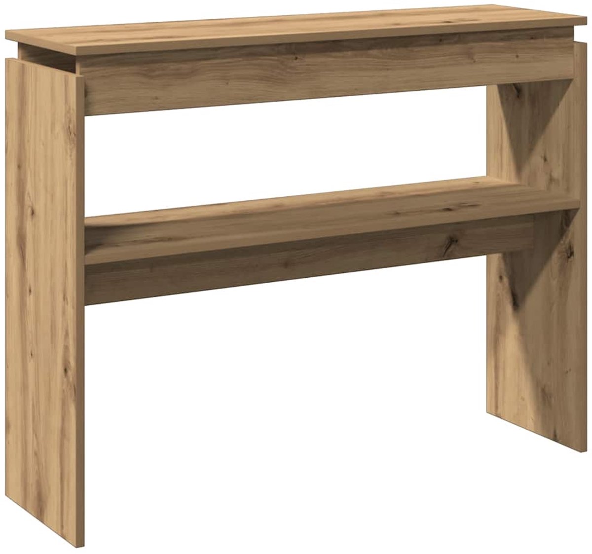 vidaXL Wandtafel - 102x30x80 - cm - bewerkt - hout - artisanaal - eikenkleur artisan eiken