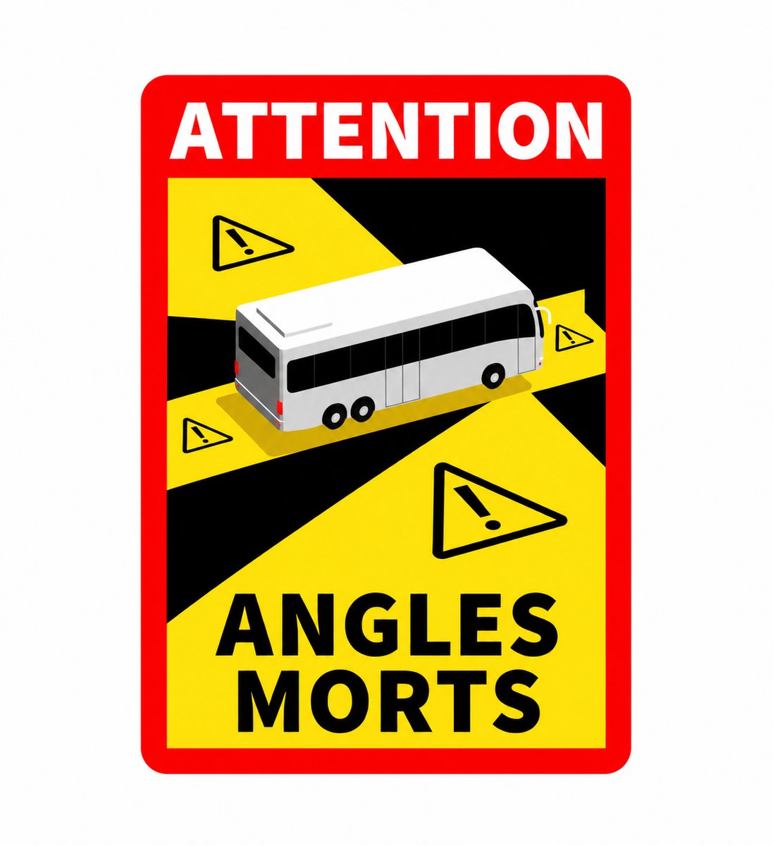 Dode hoek sticker bus 170 x 250 mm