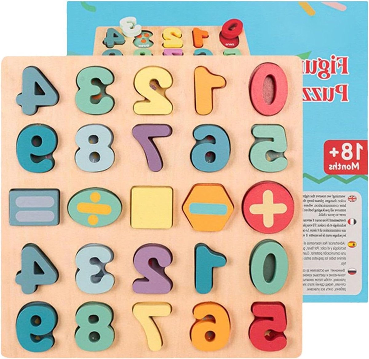 Alfabet Puzzel - Leerbord Letters - Vroege Geletterdheid - Tactiele Leerervaring - 30.4 x 29.8 cm - Multicolor