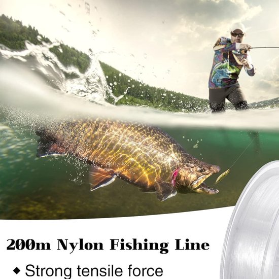 ONF3 - Transparante Nylon Angelschnur - Monofilament Vissen - 200m Lengte - Voor Meeresangeln - 0.4 mm Dikte - Geschikt voor Zoet- en Zoutwater — afbeelding 3