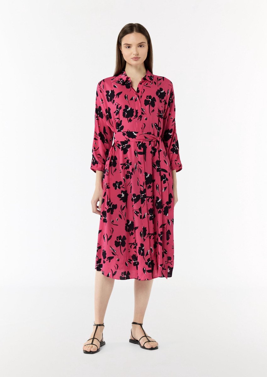 comma - female - Midi-jurk met overhemdkraag