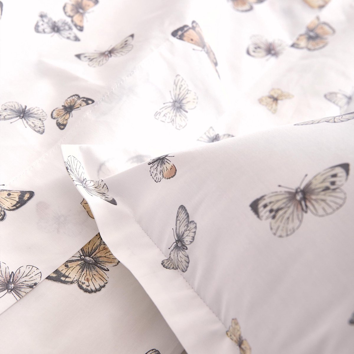 80 thread count katoenen perkal kussensloop met vlindermotief