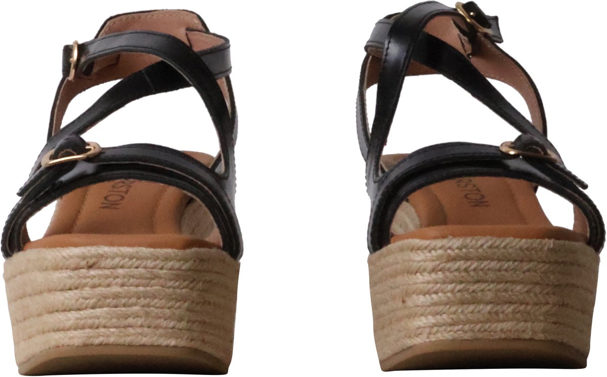 Napolie leren sandalen met sleehak