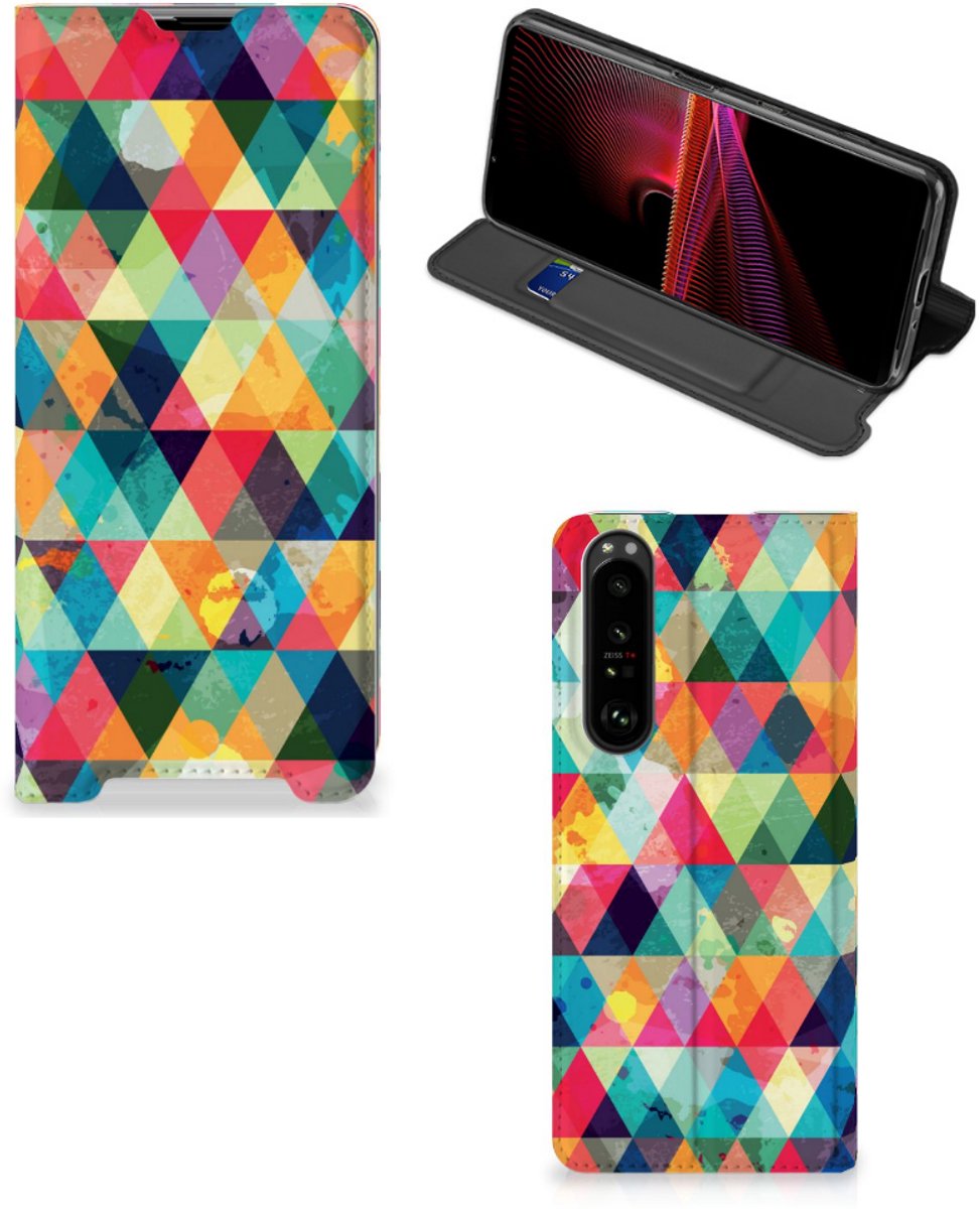 Sony Xperia 1 III Hoesje met Magneet Geruit