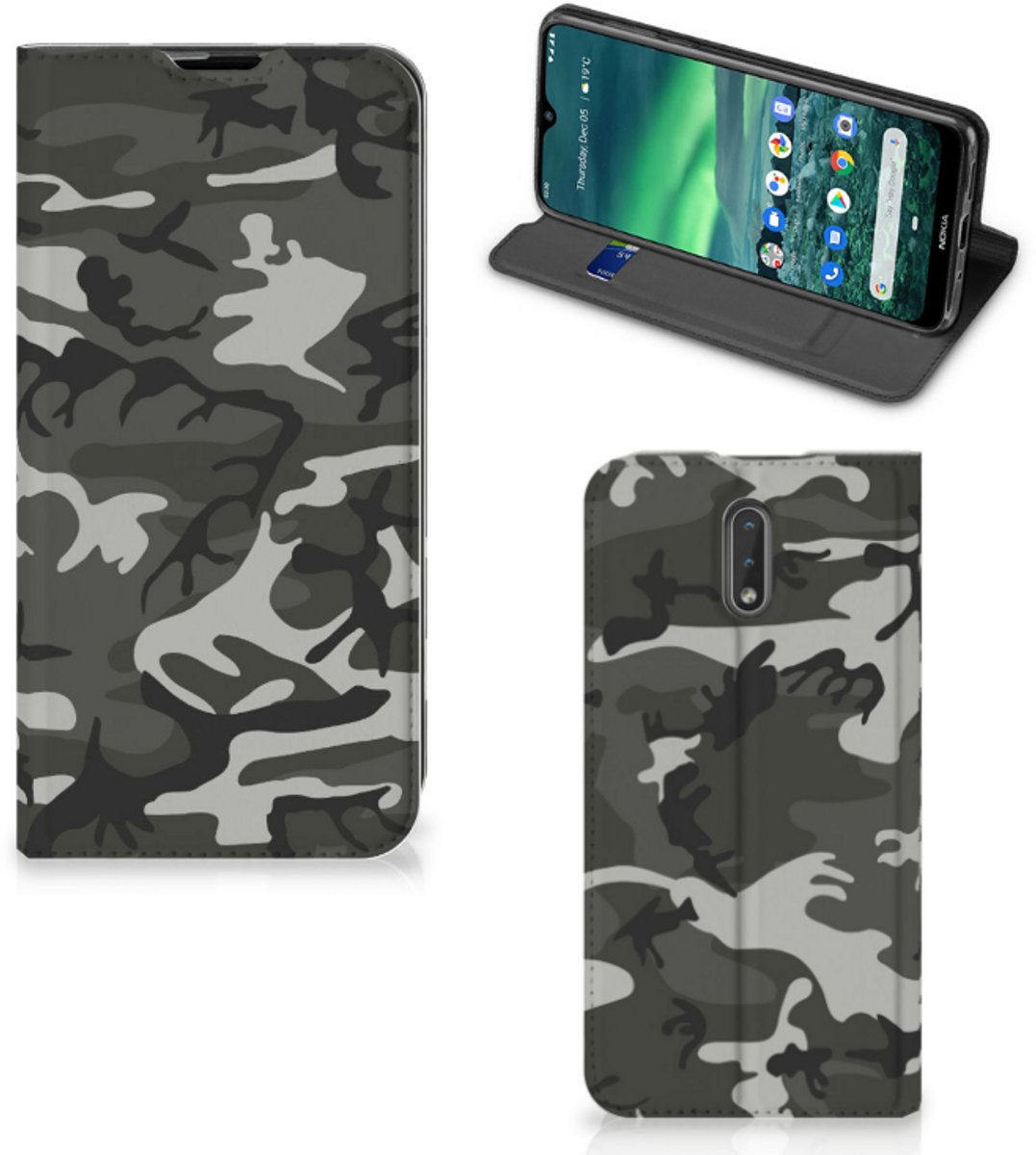 Nokia 2.3 Hoesje met Magneet Army Light