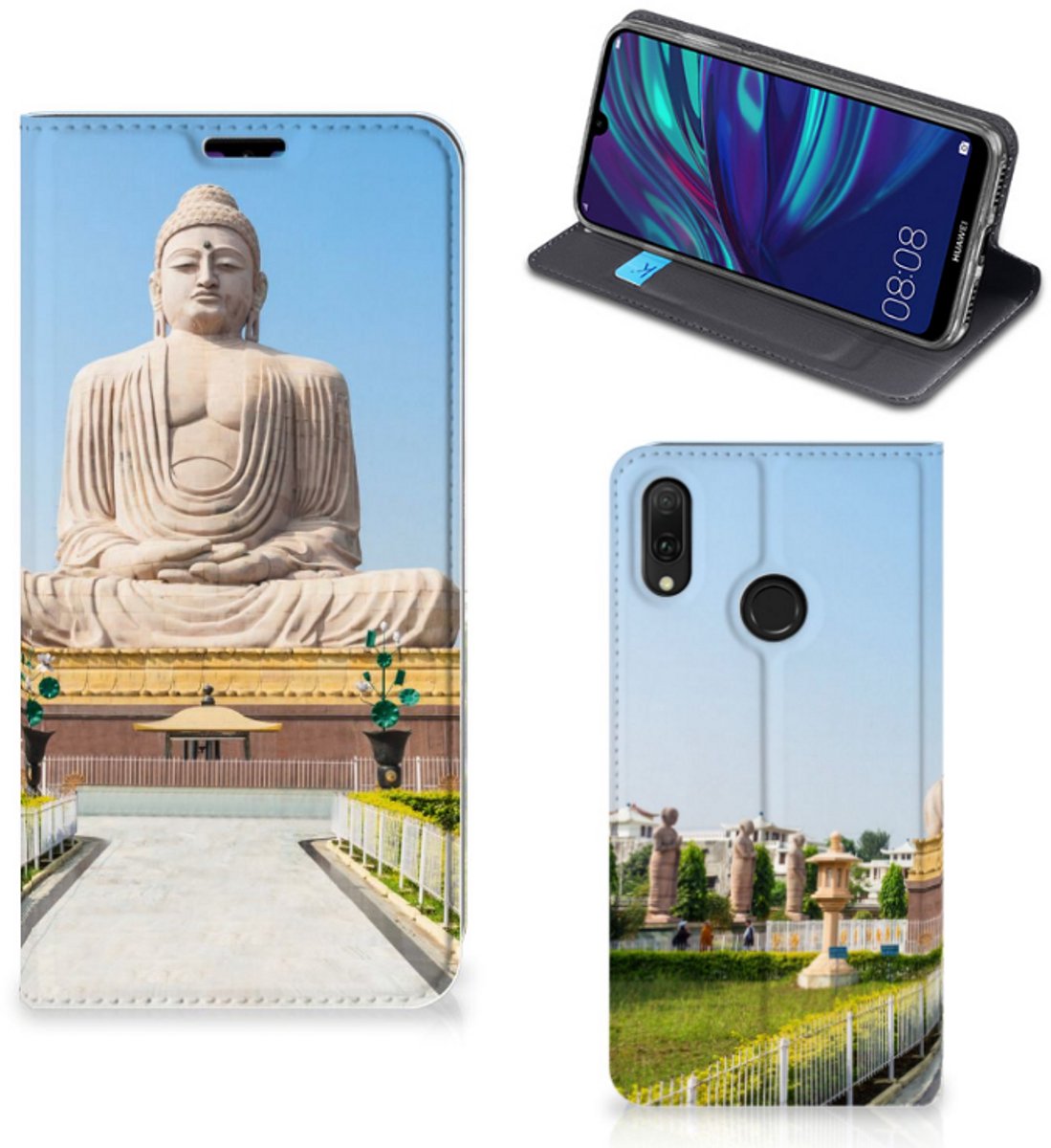 Huawei Y7 hoesje Y7 Pro (2019) Book Cover Boeddha