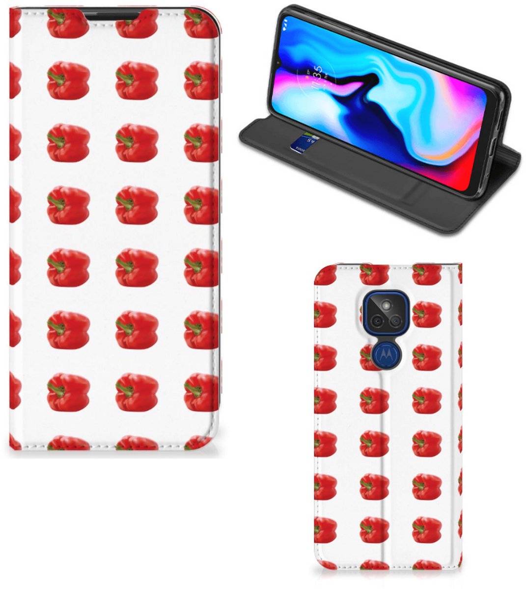 Motorola Moto G9 Play Flip Style Cover Paprika Red