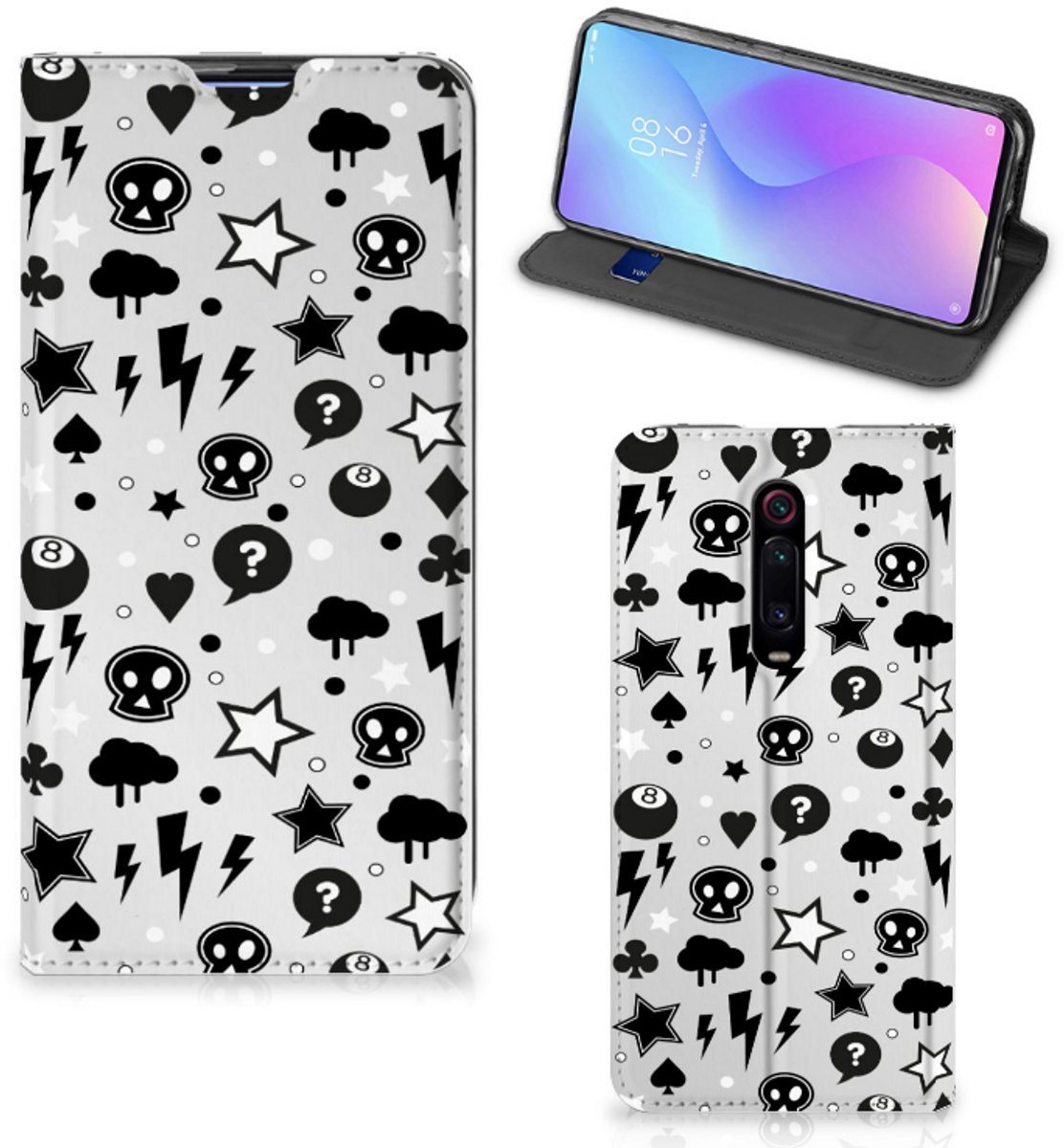 Mobiel BookCase Xiaomi Mi 9T Pro Silver Punk