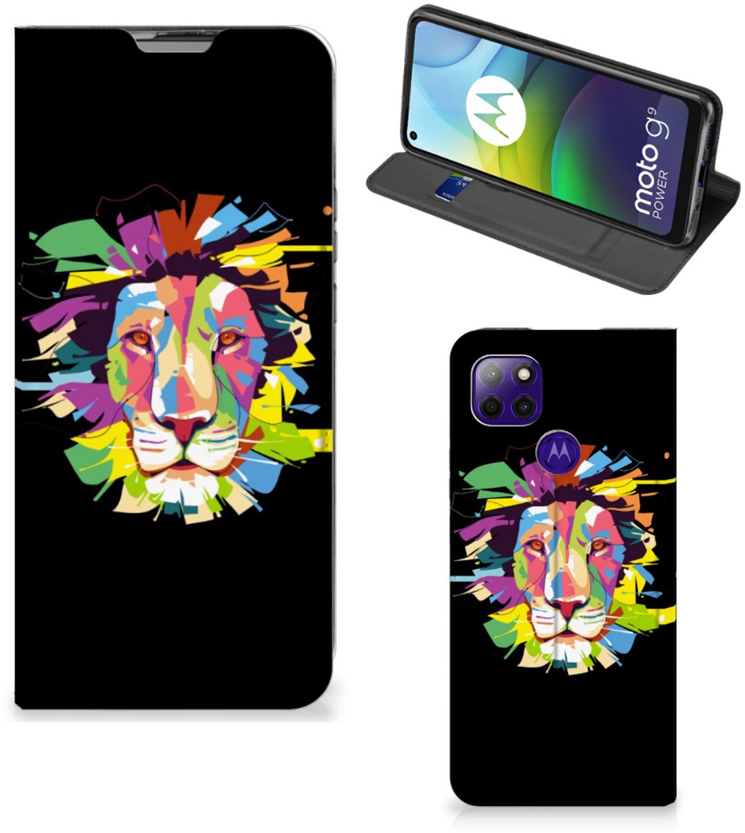Motorola Moto G9 Power Magnet Case Lion Color
