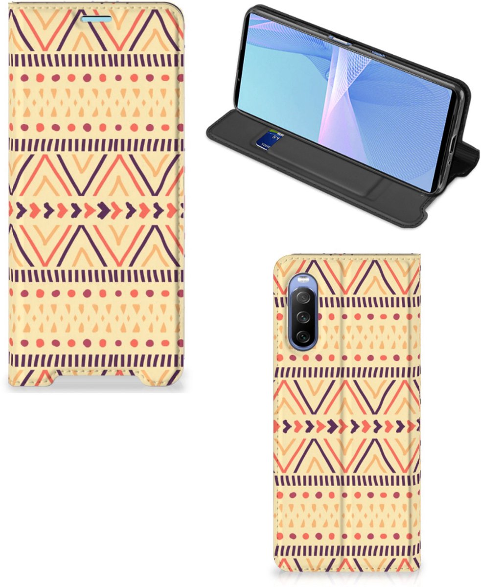 Sony Xperia 10 III Hoesje met Magneet Aztec Yellow