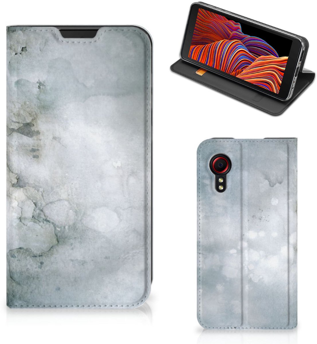 Book Case voor Bookcase Samsung Galaxy Xcover 5 Painting Grey
