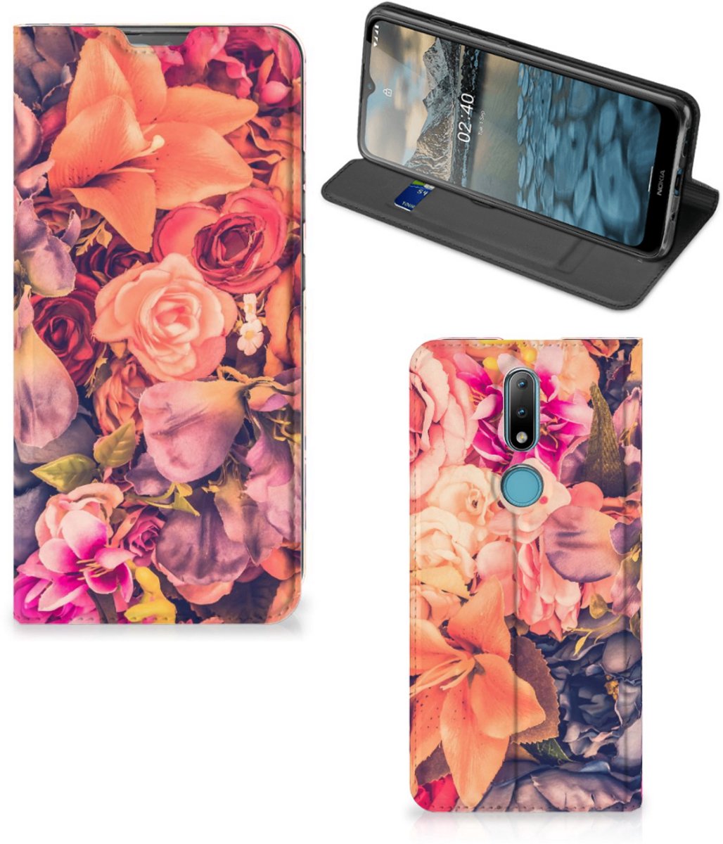 Nokia 2.4 Smart Cover Bosje Bloemen