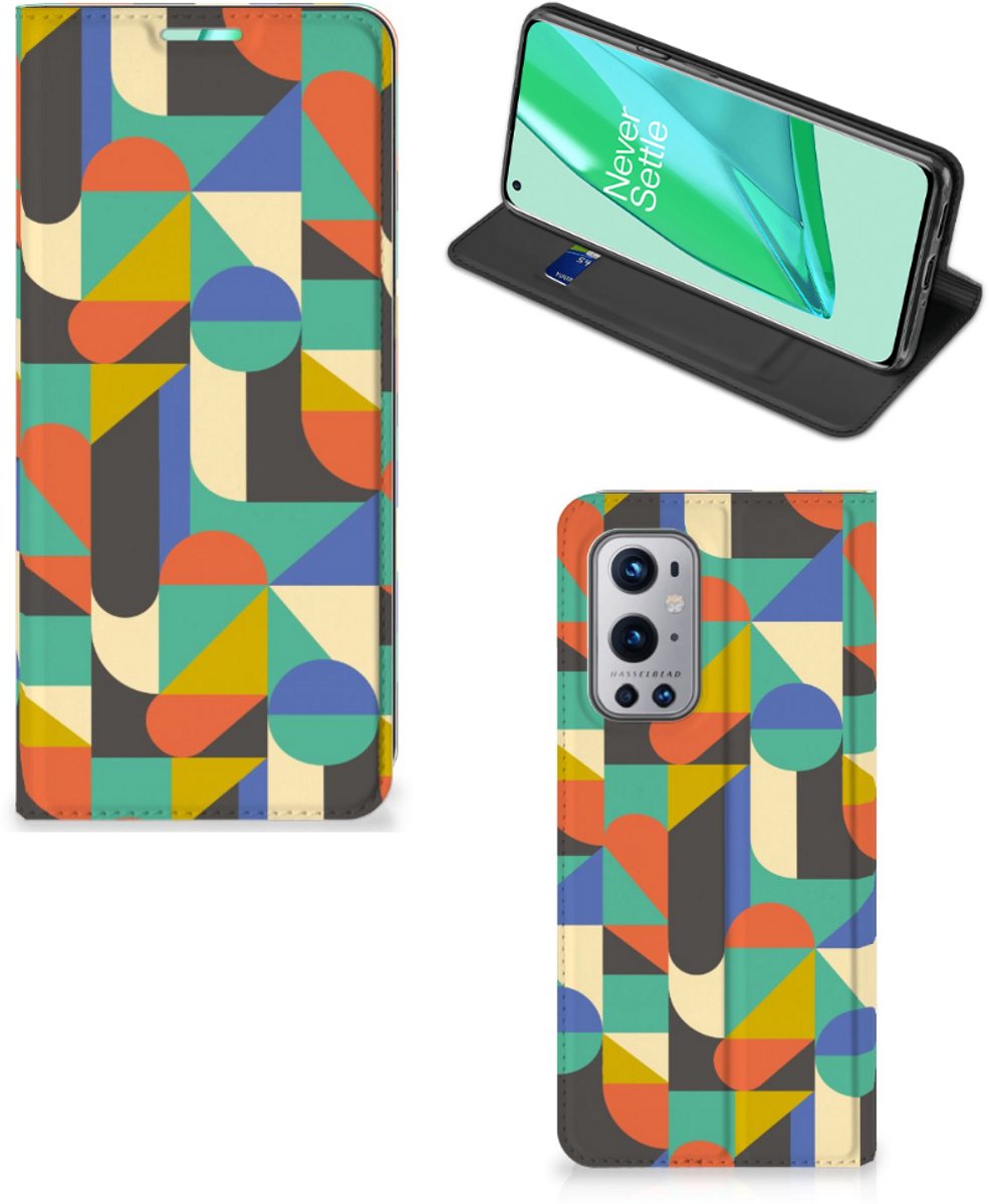 OnePlus 9 Pro Hoesje met Magneet Funky Retro