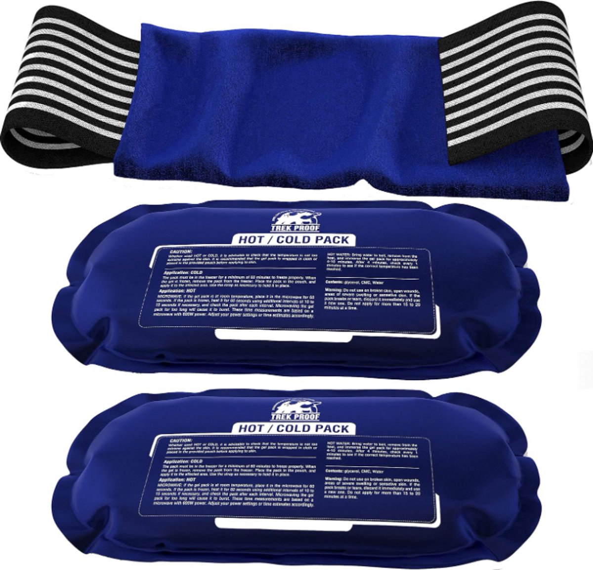 Herbruikbaar Icepack - Hot Cold Wrap Pack met Elastische Band - Gelpack voor Knie, Rug & Enkel - Koelpad & Koudecompress - Gel Ice Pack - Hotpack & Coldpack