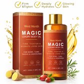 West Month Body Oil | Lichaamsolie Verstevigend | Hydraterende Body Oil | Anti Rimpel Huidolie | Droge Huid Verzorging | Body Oil 100ml | Collageen Boost | Strakkere Huid | Massage Olie | Glow Skin | Huidverzorging Olie | Voedende Olie