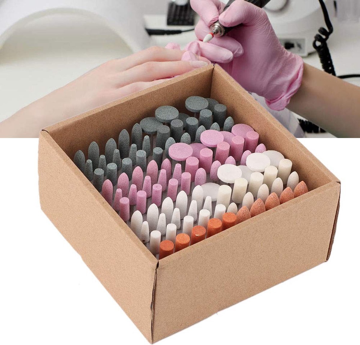 Allecto - Nagelboorset - Professioneel - Verwijderen Gel Acryl Nagelriemgereedschap - Manicure Pedicure Thuisgebruik - 100 stuks