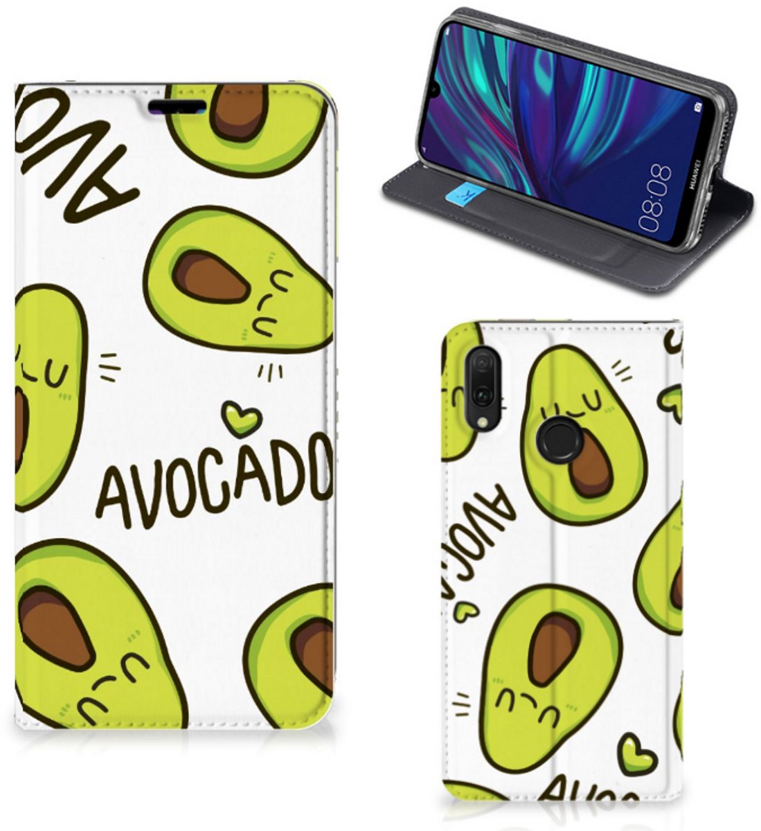 Huawei Y7 hoesje Y7 Pro (2019) Magnet Case Avocado Singing