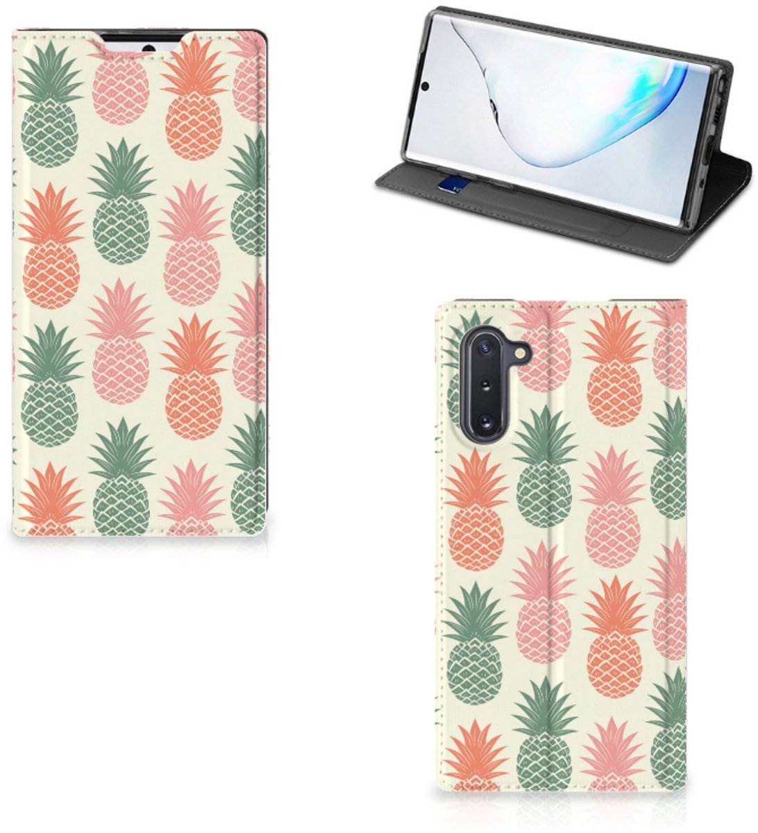 Standcase Hoesje voor Samsung Galaxy Note 10 Flip Style Cover Ananas