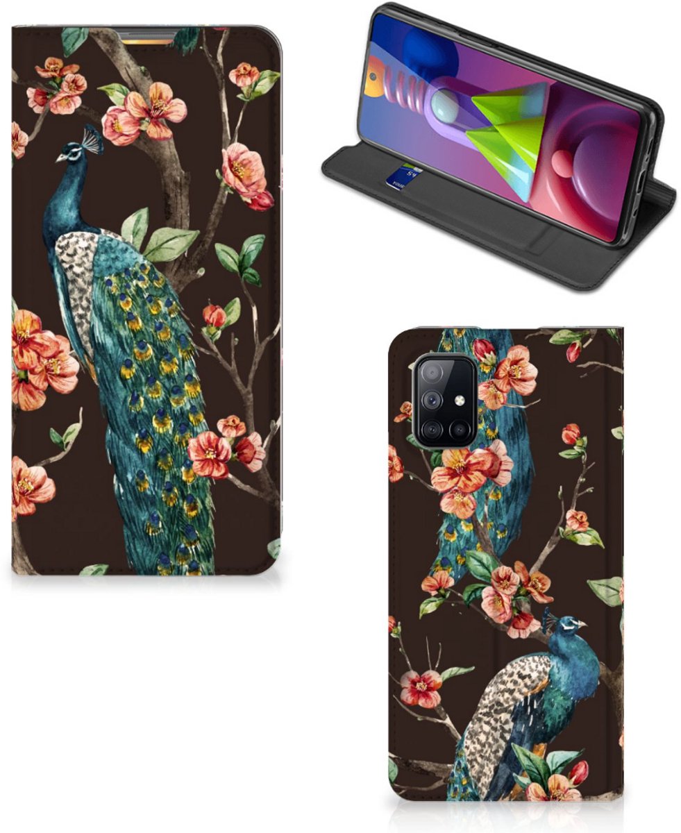 Samsung Galaxy M51 Hoesje maken Pauw met Bloemen