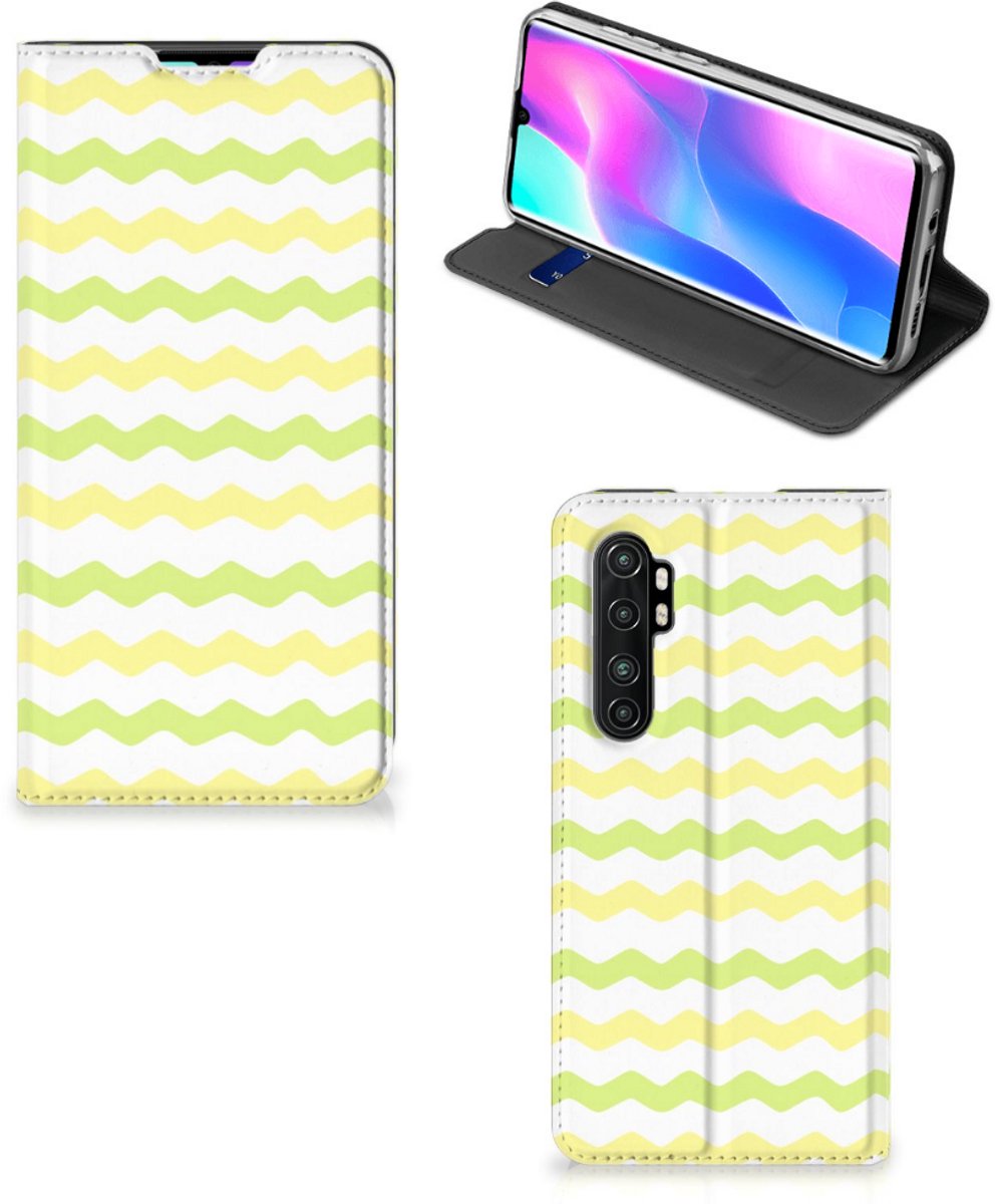 Standcase Hoesje voor Xiaomi Mi Note 10 Lite Hoesje met Magneet Waves Yellow