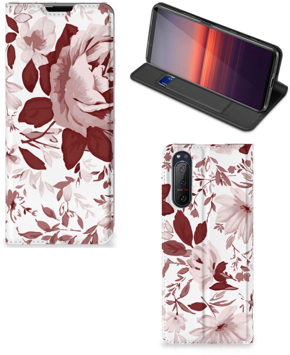 Bookcase Sony Xperia 5 II Watercolor Flowers