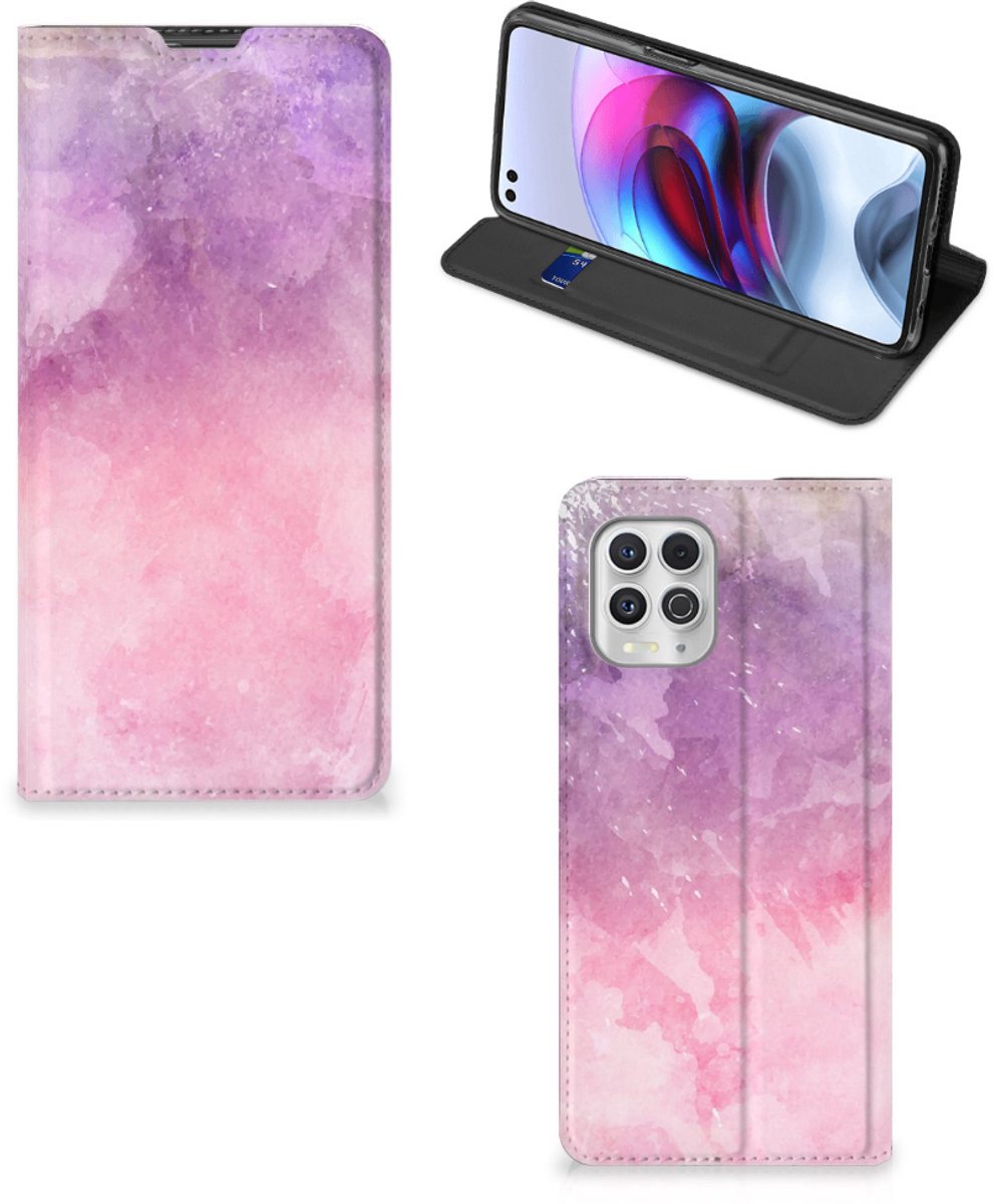 Bookcase Motorola Moto G100 Pink Purple Paint