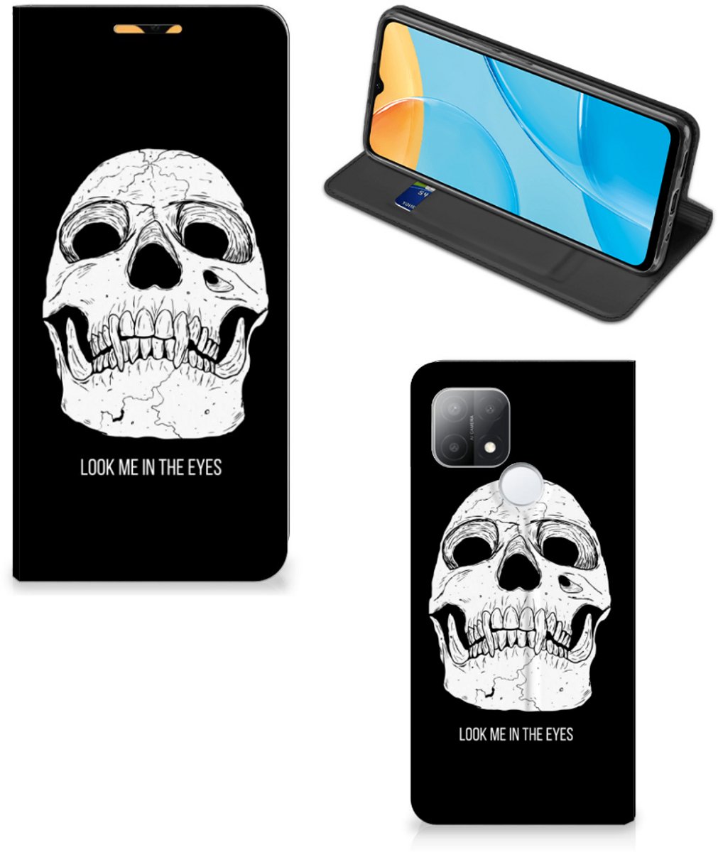Mobiel BookCase OPPO A15 Skull Eyes
