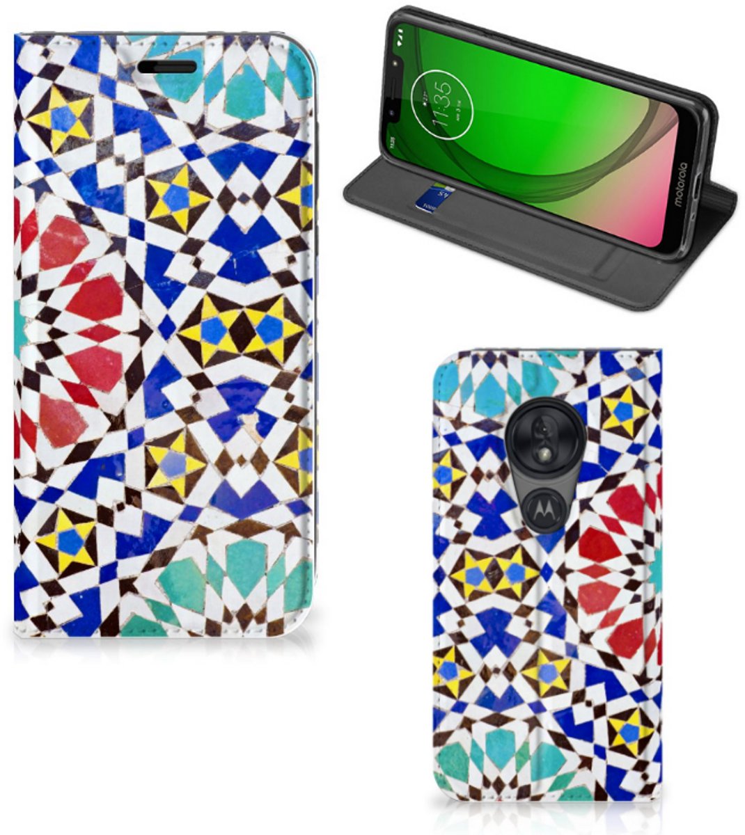 Motorola Moto G7 Play Standcase Mozaïek