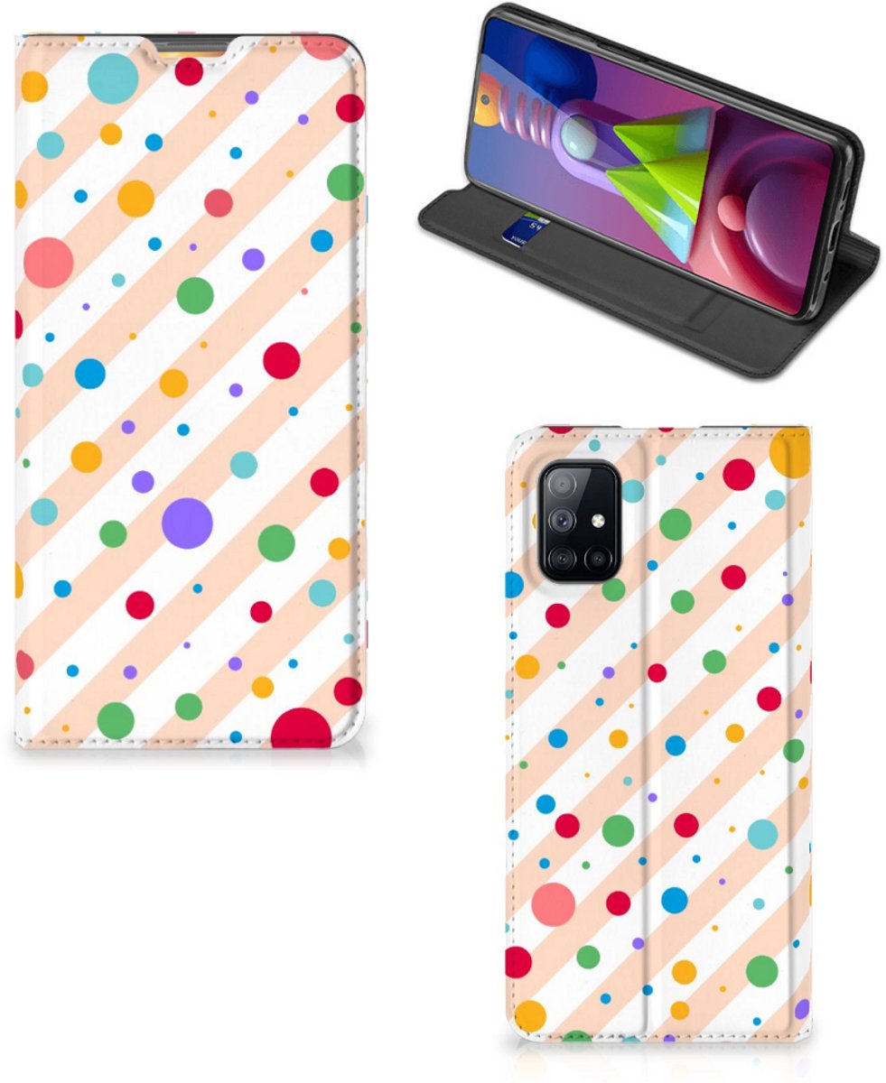 Standcase Hoesje voor Samsung Galaxy M51 Hoesje met Magneet Dots