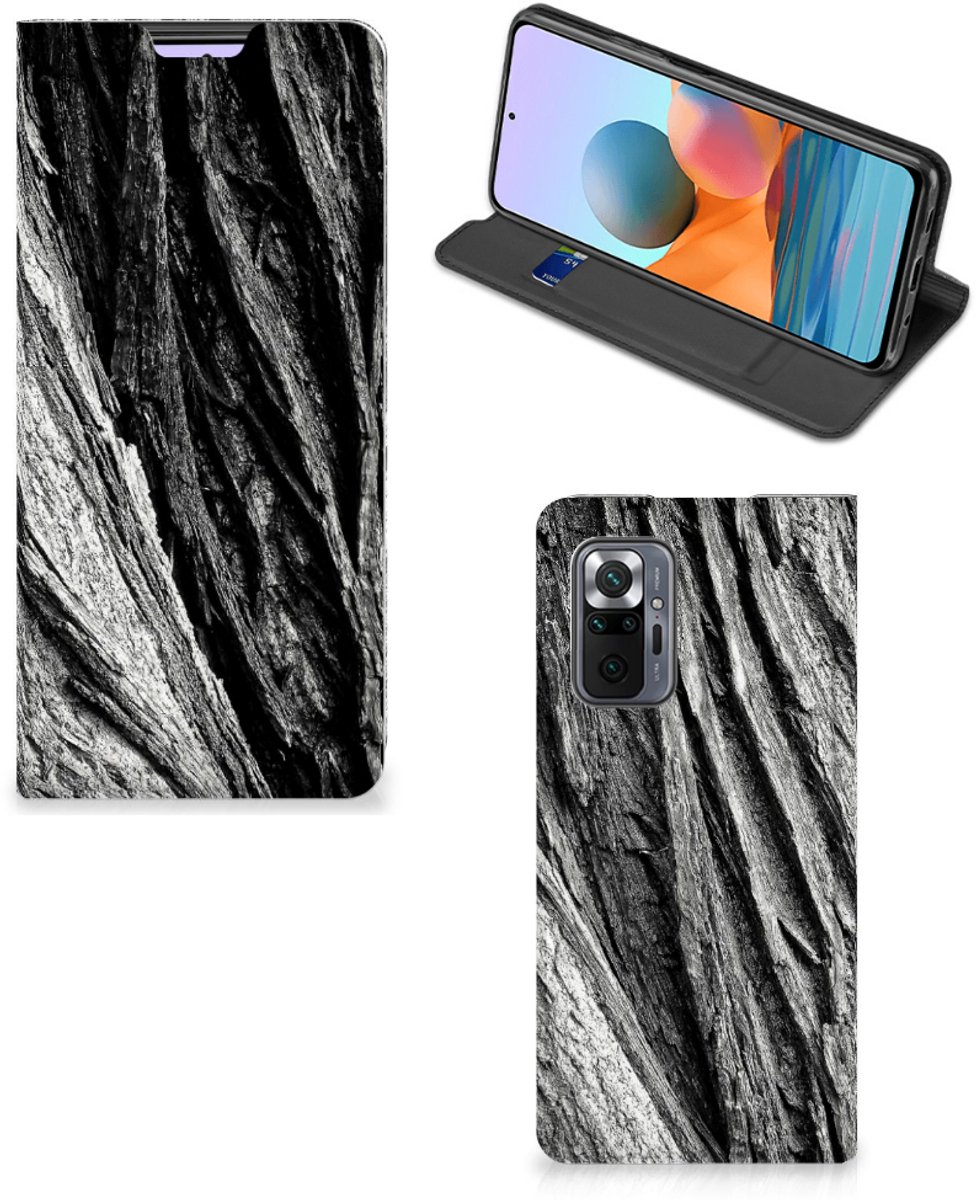 Book Wallet Case Xiaomi Redmi Note 10 Pro Boomschors Grijs