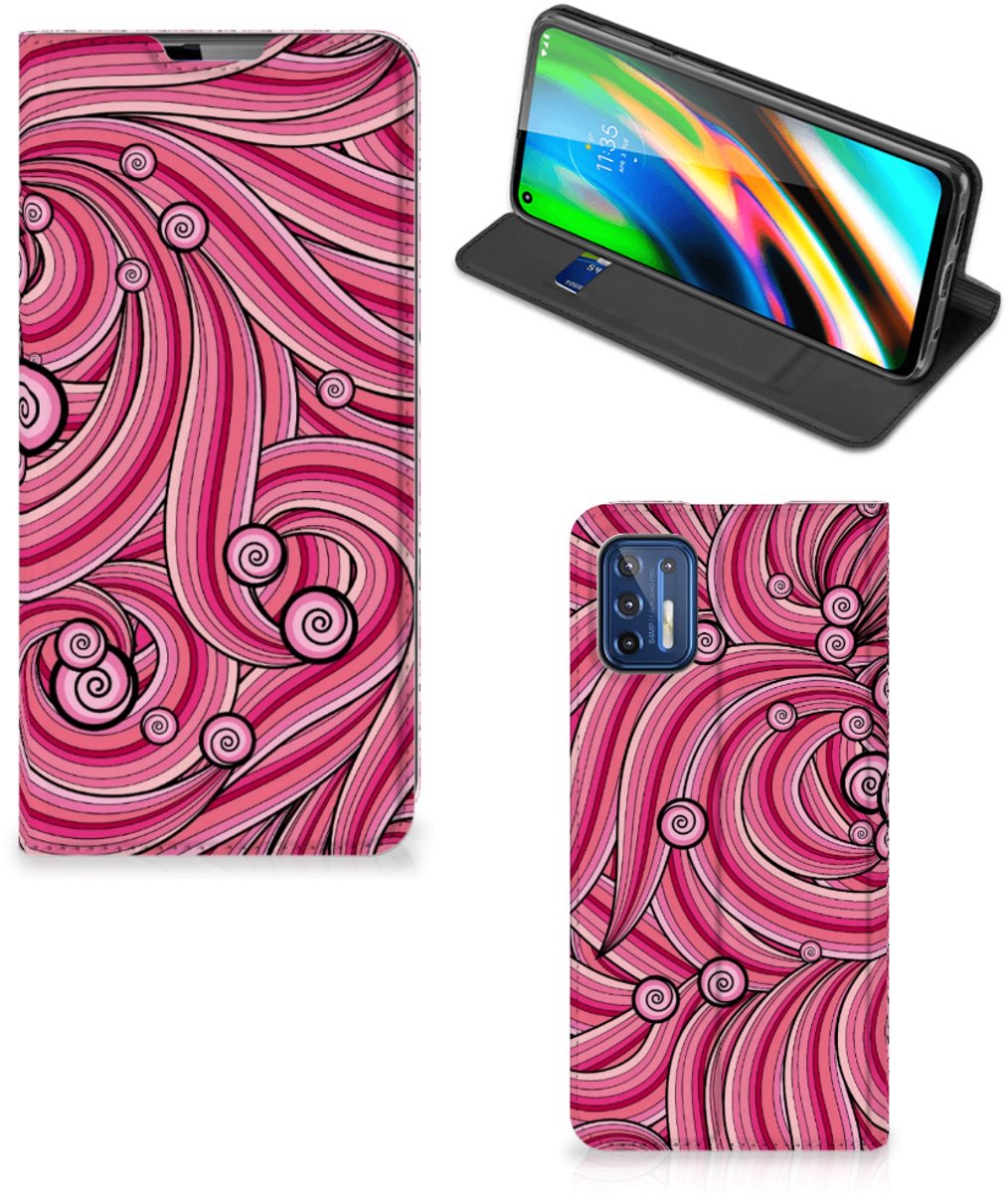 Motorola Moto G9 Plus Bookcase Swirl Pink