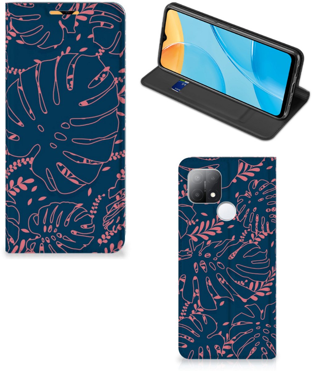 Book Case voor OPPO A15 Smart Cover Palm Leaves