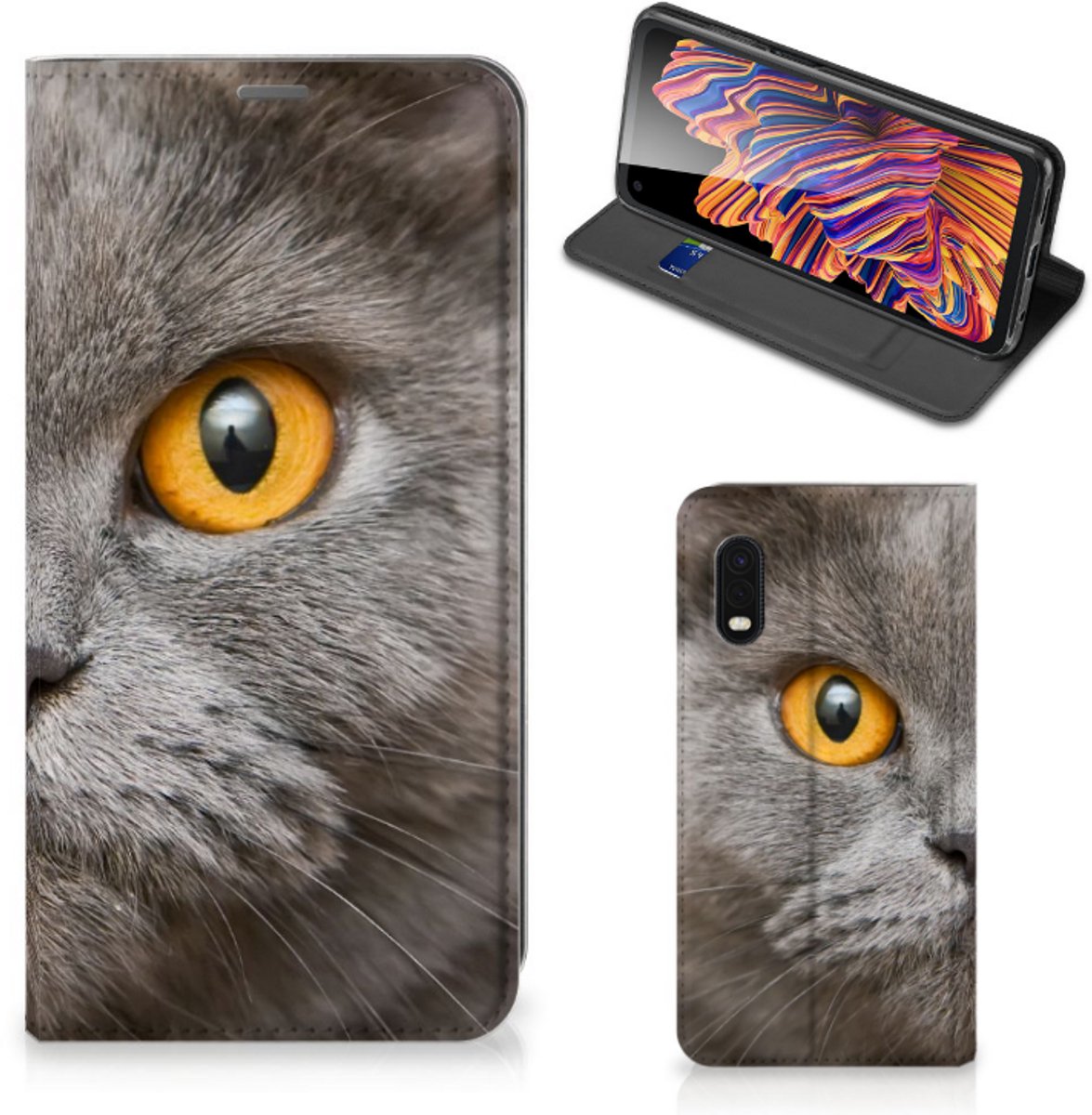 Book Case voor Hoesje maken Samsung Xcover Pro Britse Korthaar