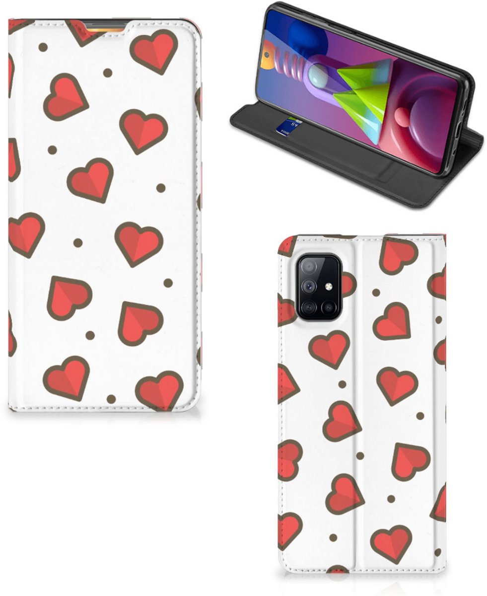 Samsung Galaxy M51 Hoesje met Magneet Hearts