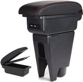 Multifunctionele Armsteun - Geschikt voor Toyota Aygo, Peugeot 107 en Citroen C1 (2005-2014) - 3 USB Aansluitingen - Opbergvakken - Past in Bekerhouder