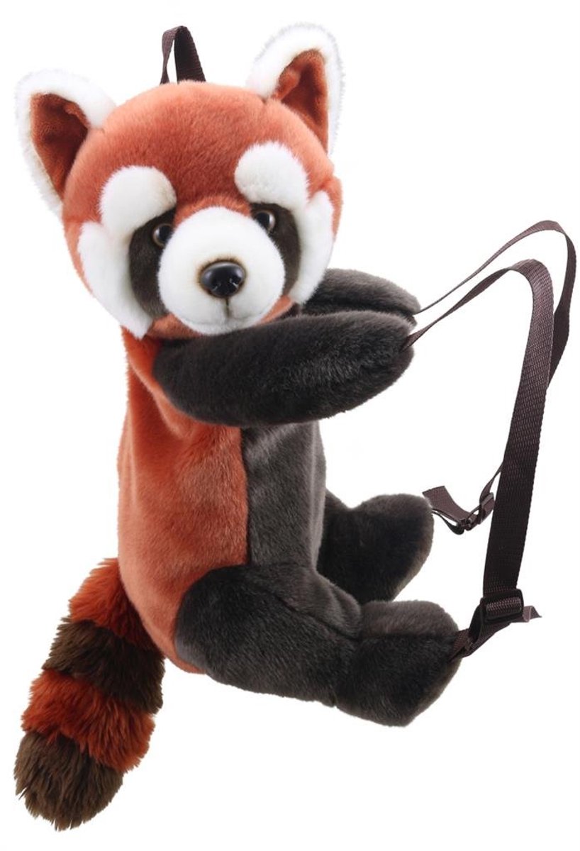 The Puppet Company rugzak rode panda dier voor kinderen.