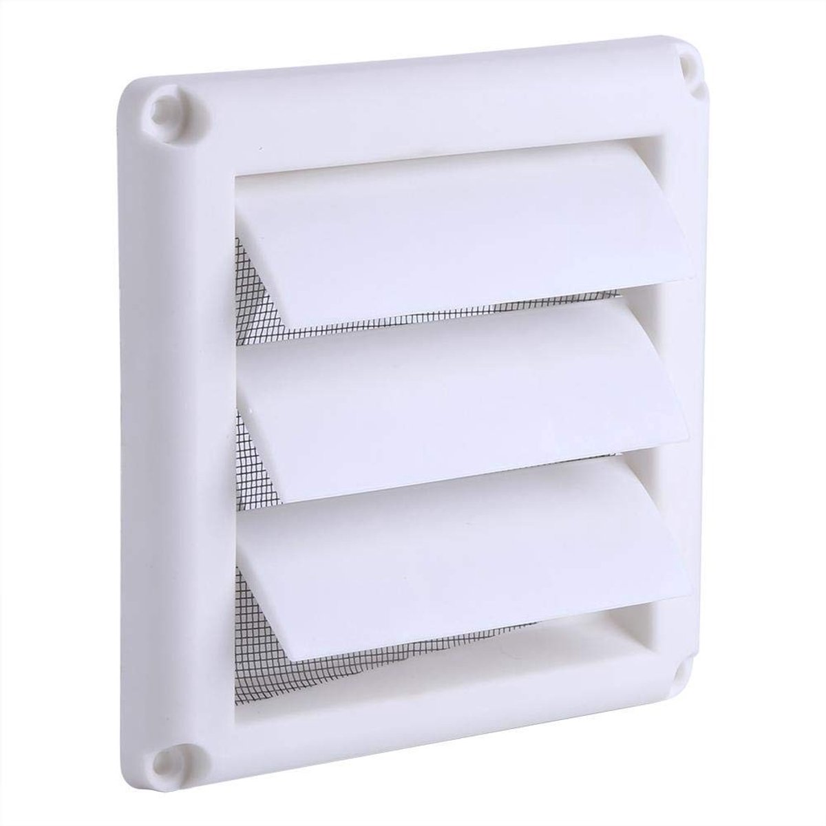 Plastic Ventilatierooster met 3 Kleppen en Muggennet - 15x15 cm