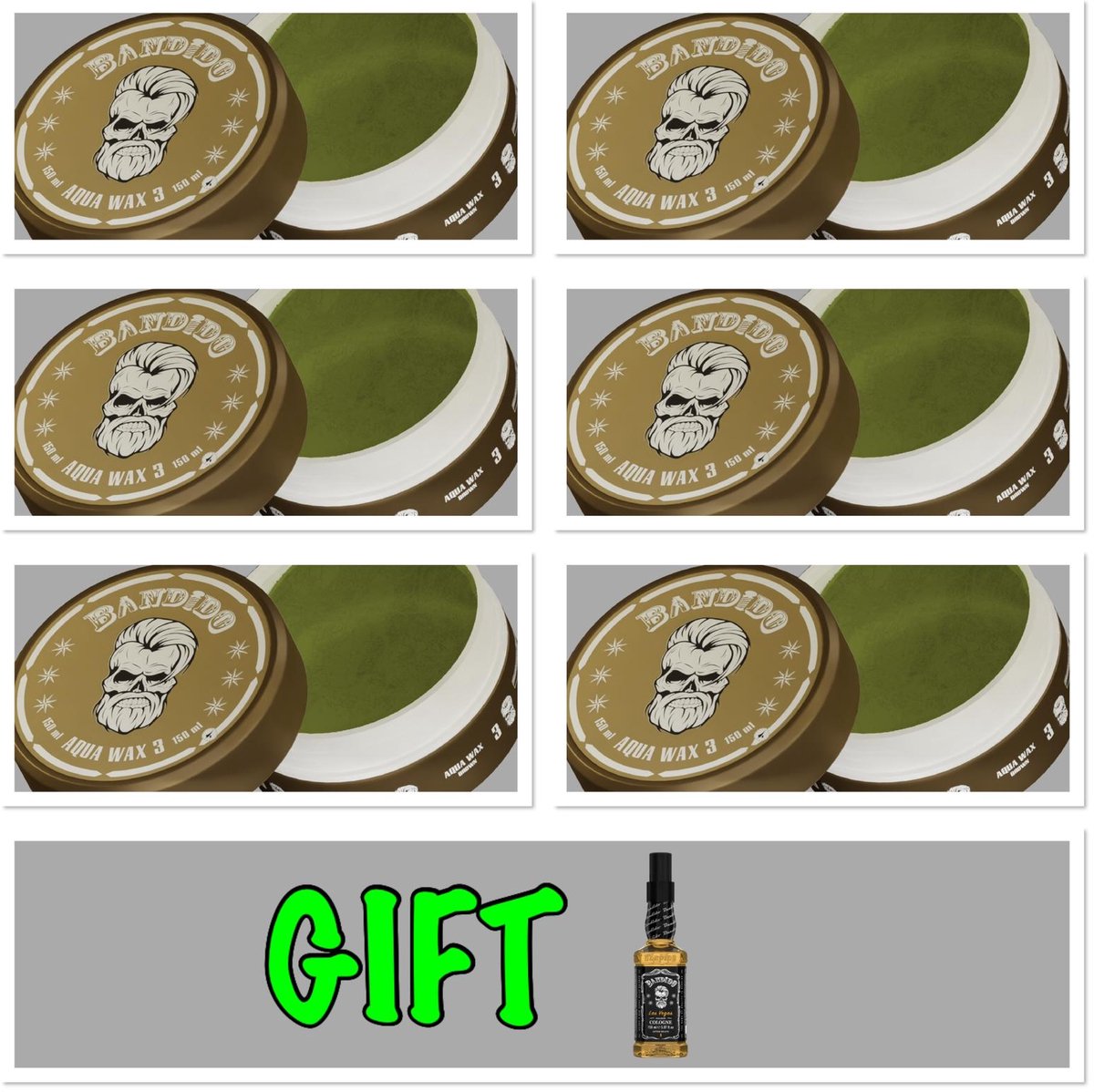 BANDIDO AQUA WAX 3 BROWN 6 STUKS. + 1x Cologne 150ml GRATIS