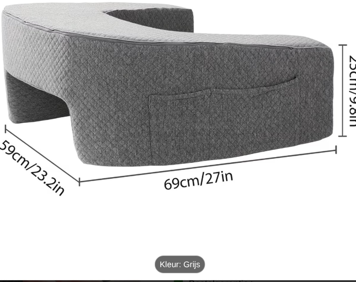 Extra groot leeskussen met armleuningen - Comfortabel en ondersteunend rugkussen voor lezen, laptopgebruik en ontspanning