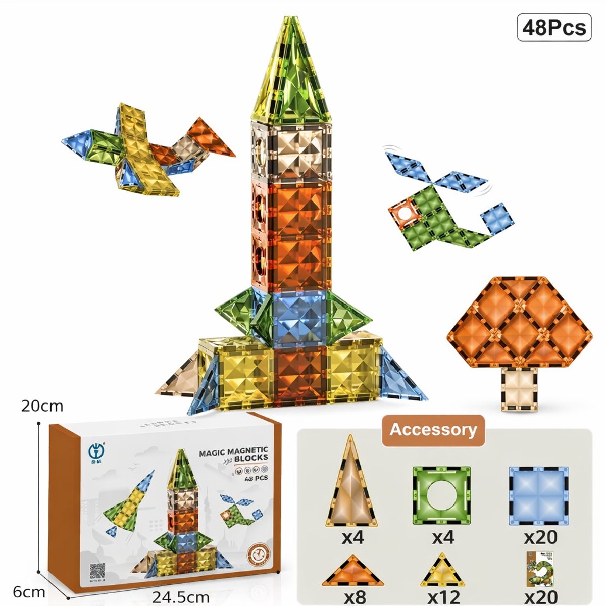 Magnetische Bouwblokken 100 Delig – Educatieve Constructie Set voor Kinderen 3+