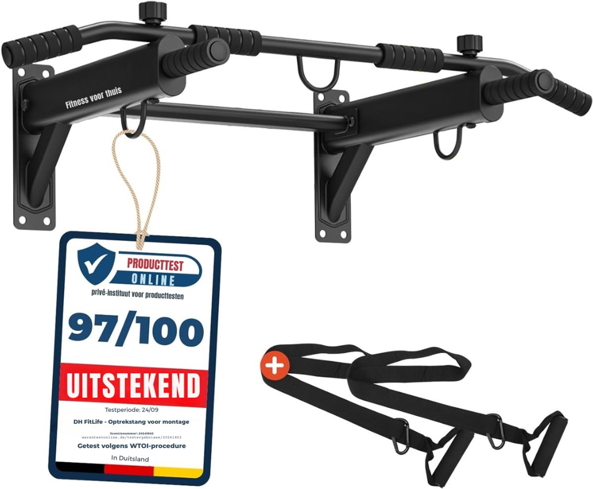 Zylo® Optrekstang Deur - Pull Up Bar - Pull Up Bar Deur - Zwart - 100cm x 100cm x 26cm