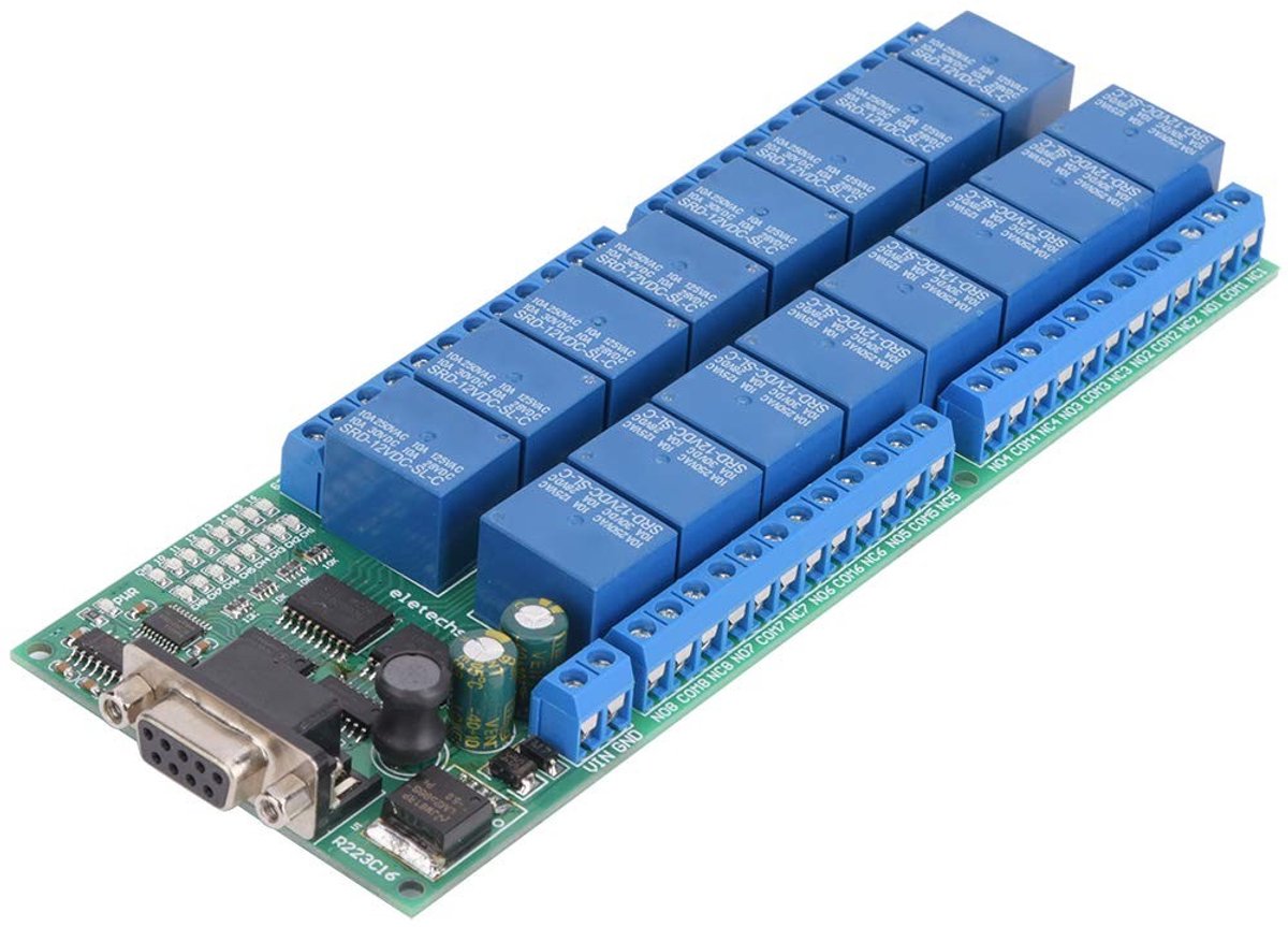 Allecto - Relaiskaart - Industrieel - Vrouwelijke Interface - Seriële Poort - Smart Module - 16 Kanalen - Parallel - Elektronica - Formaat DB9 - In...