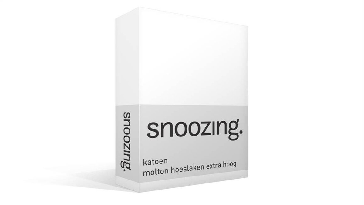 Snoozing Katoen - Molton - Hoeslaken - Tweepersoons - Extra Hoog - 150x200 cm - Wit